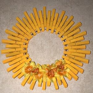 Apricot Color 8” Wreath w/Flowers